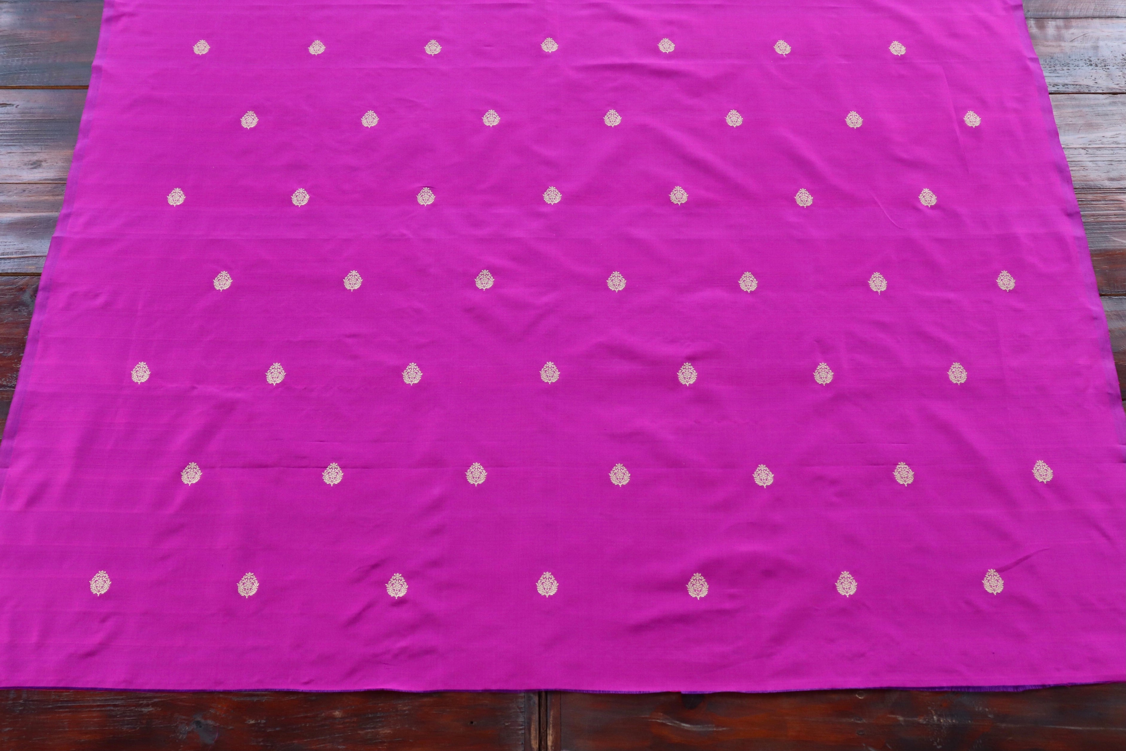 Purple Kadhua Pure Silk Handloom Banarasi Fabric Thaan