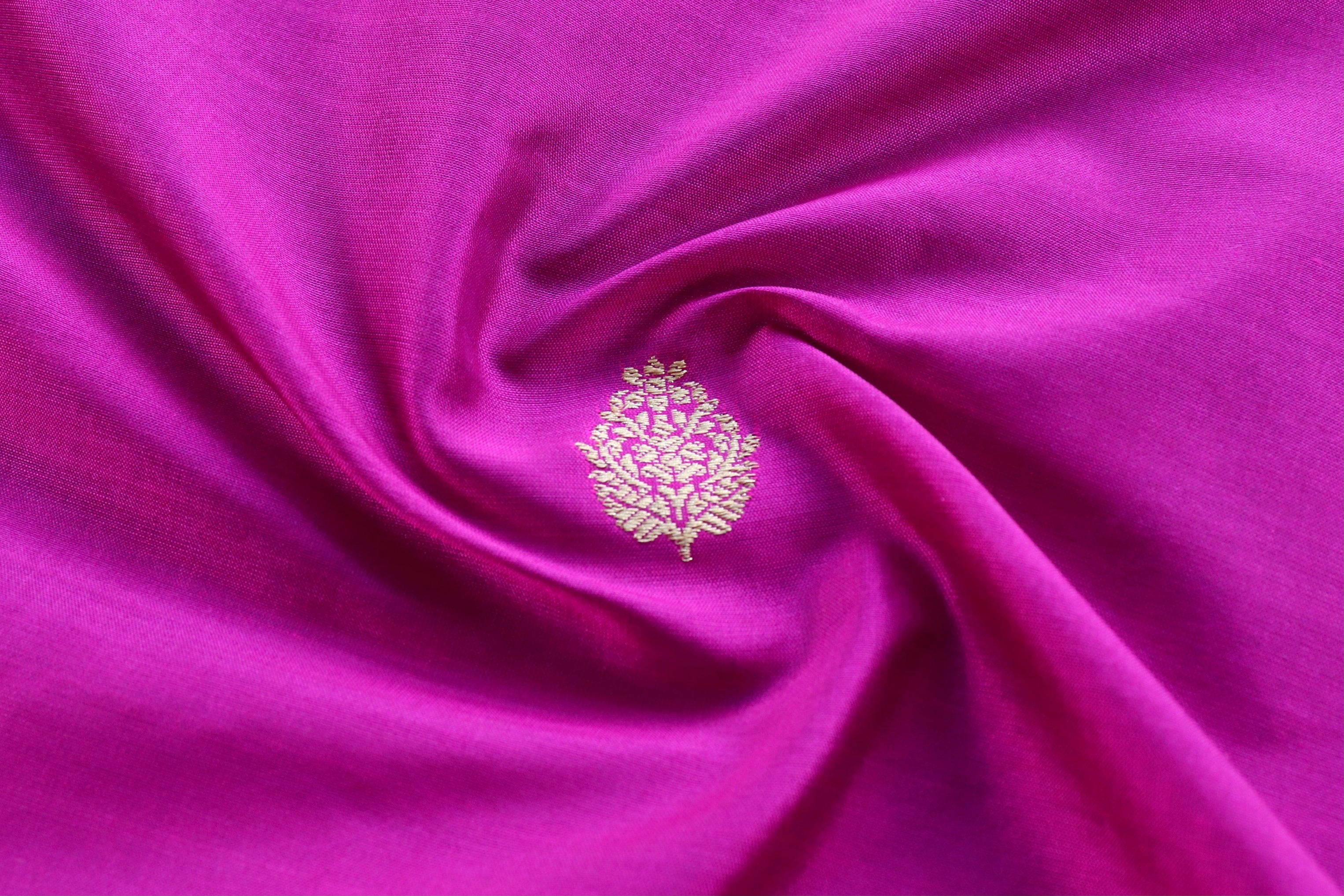 Purple Kadhua Pure Silk Handloom Banarasi Fabric Thaan