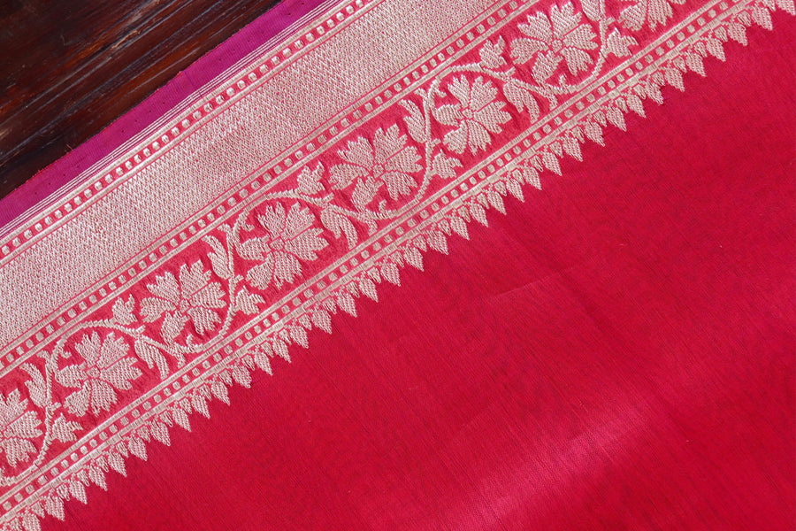 Red Kadhua Organza Handloom Banarasi Saree