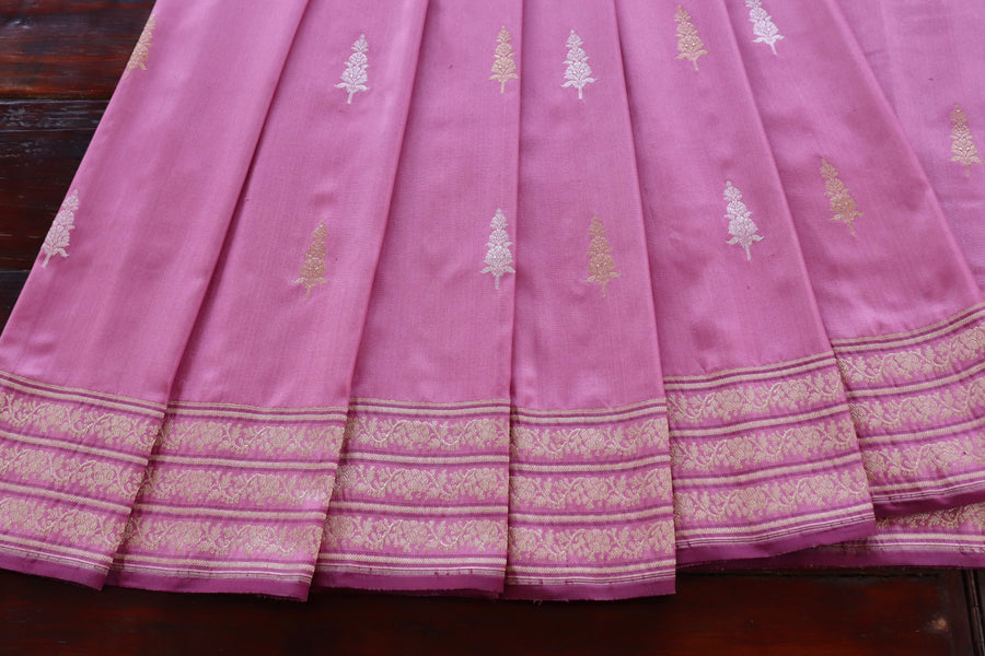 Pink Kadhua Motif Pure Silk Banarasi Saree | Stuti Weaves