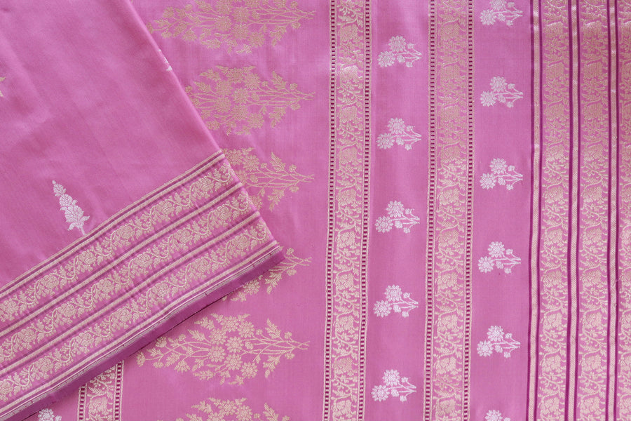Pink Kadhua Motif Pure Silk Banarasi Saree | Stuti Weaves