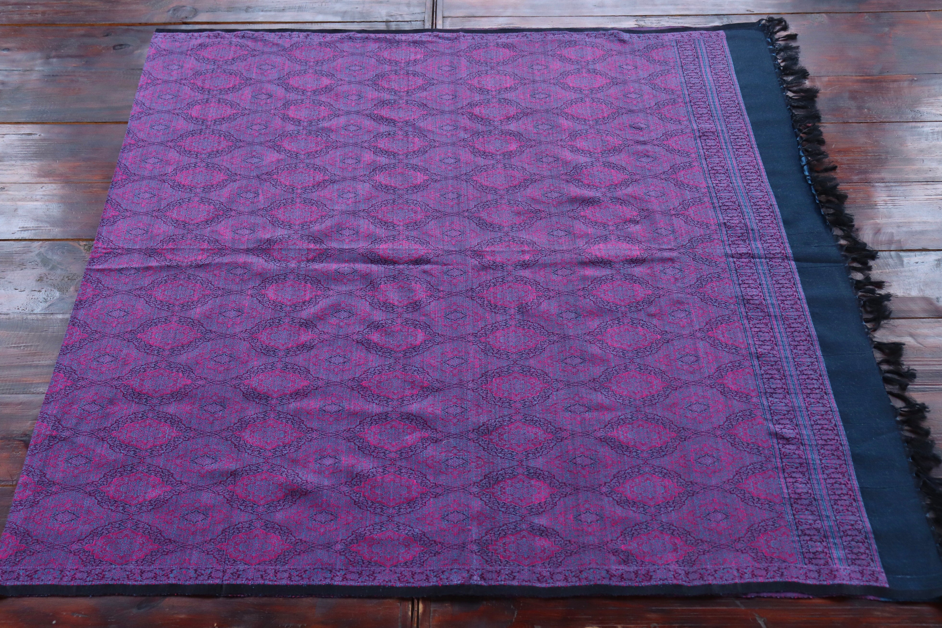 Purple Pure Silk Handloom Banarasi Shawl