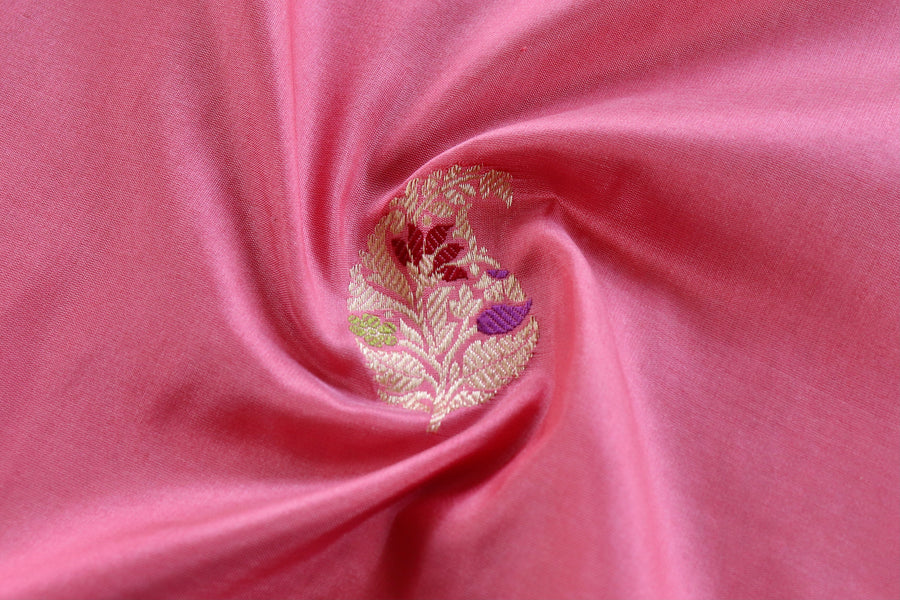 Pink Kairy Pure Silk Handloom Banarasi Saree
