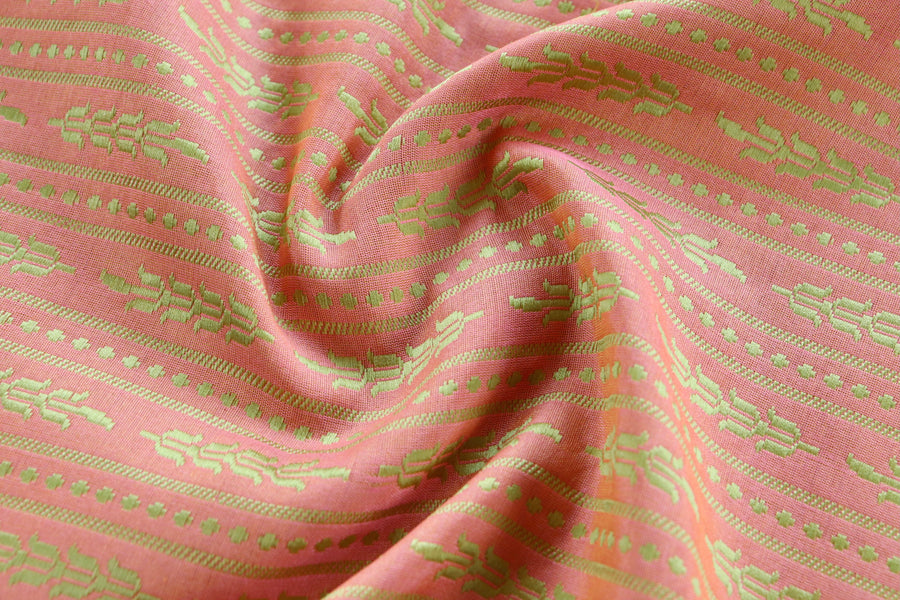 Peach Tanchoi Pure Silk Handloom Banarasi Dupatta