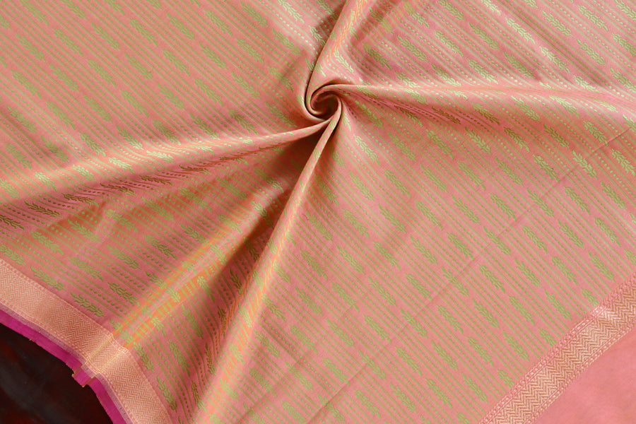 Peach Tanchoi Pure Silk Handloom Banarasi Dupatta