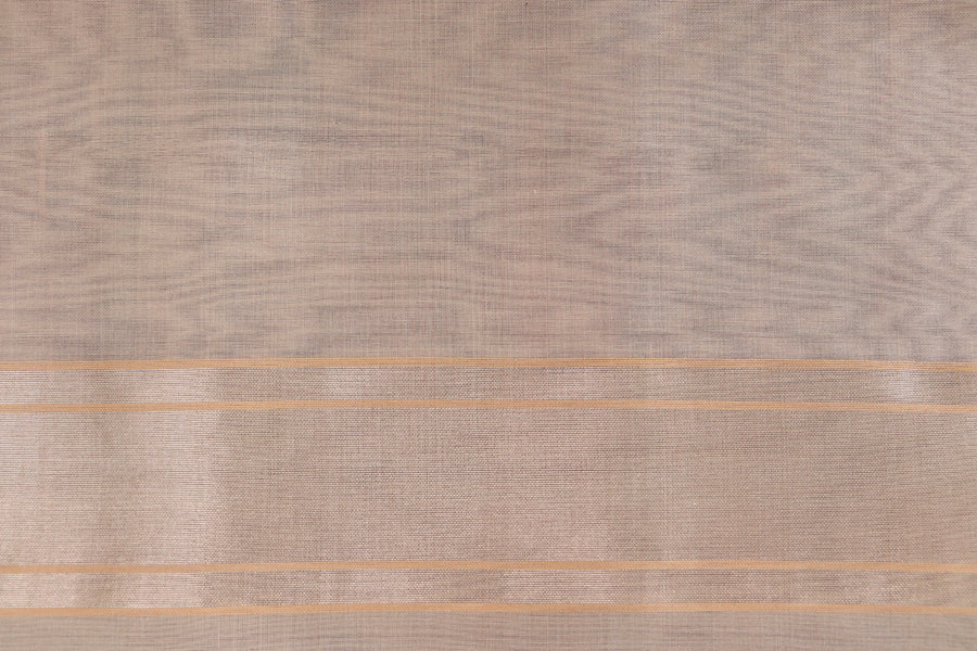 Beige Pure Kora Silk Handloom Banarasi Saree