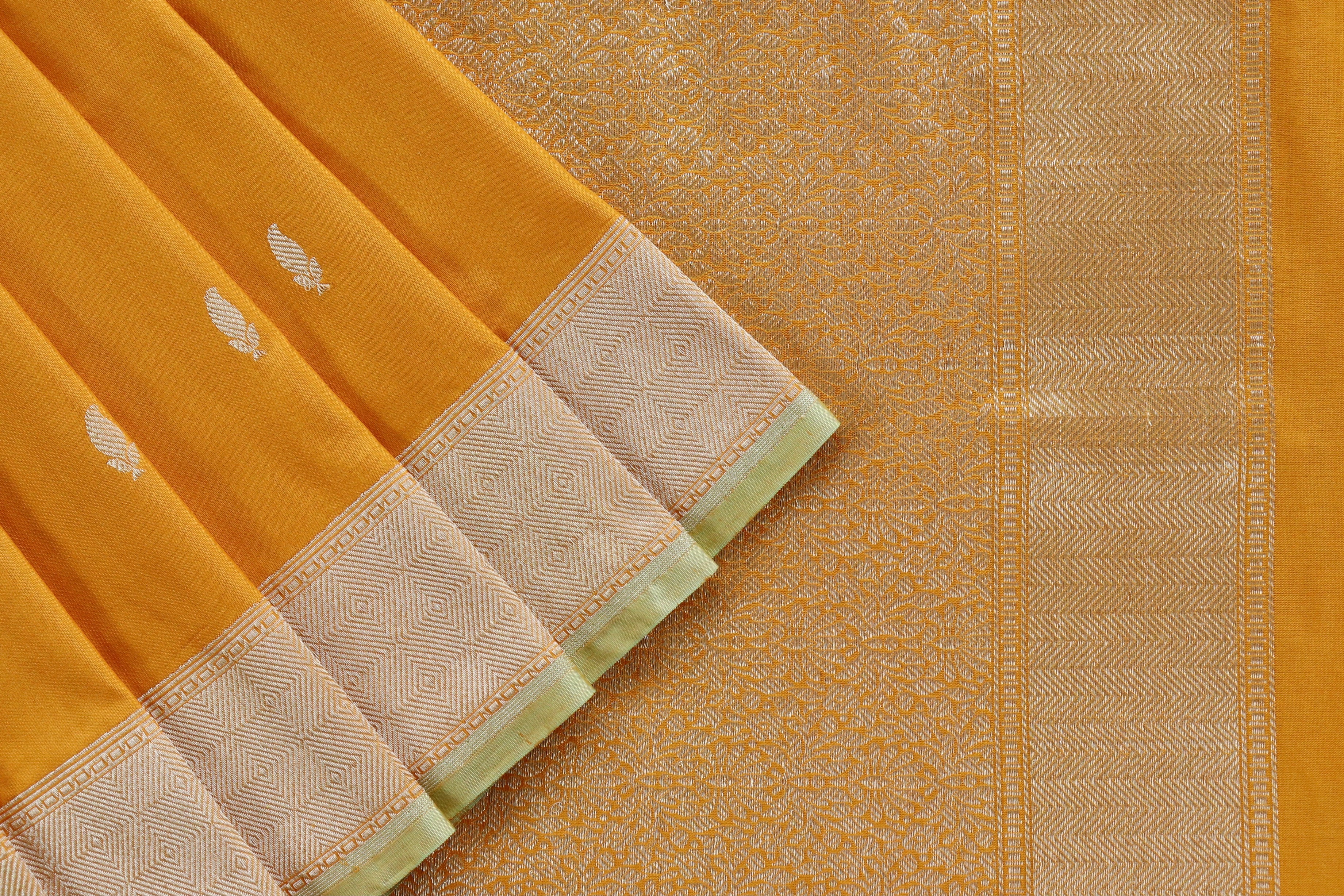 Yellow Kairy Kuniya Pure Silk Handloom Banarasi Saree