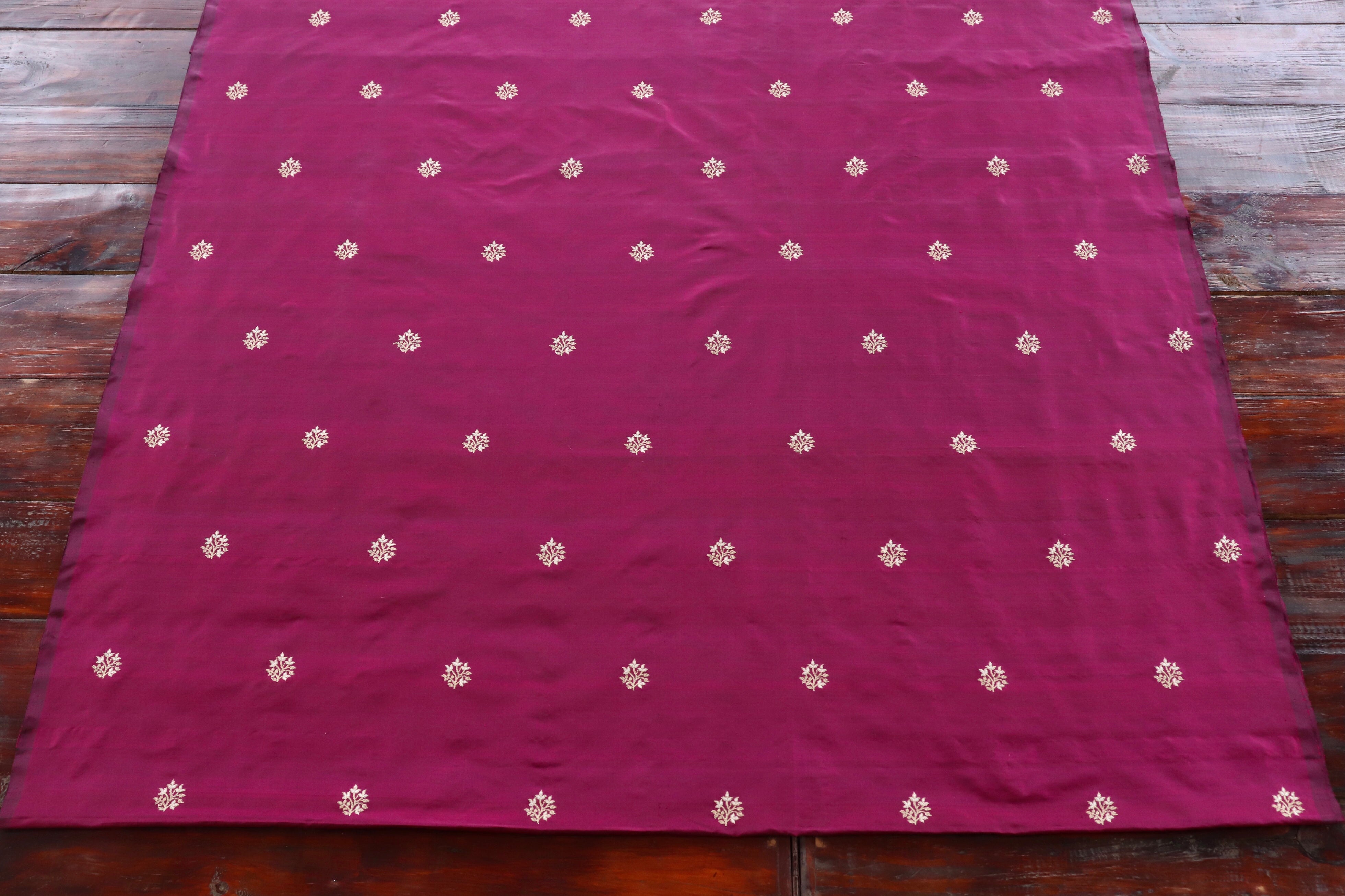 Purple Pure Katan Silk Handloom Banarasi Thaan