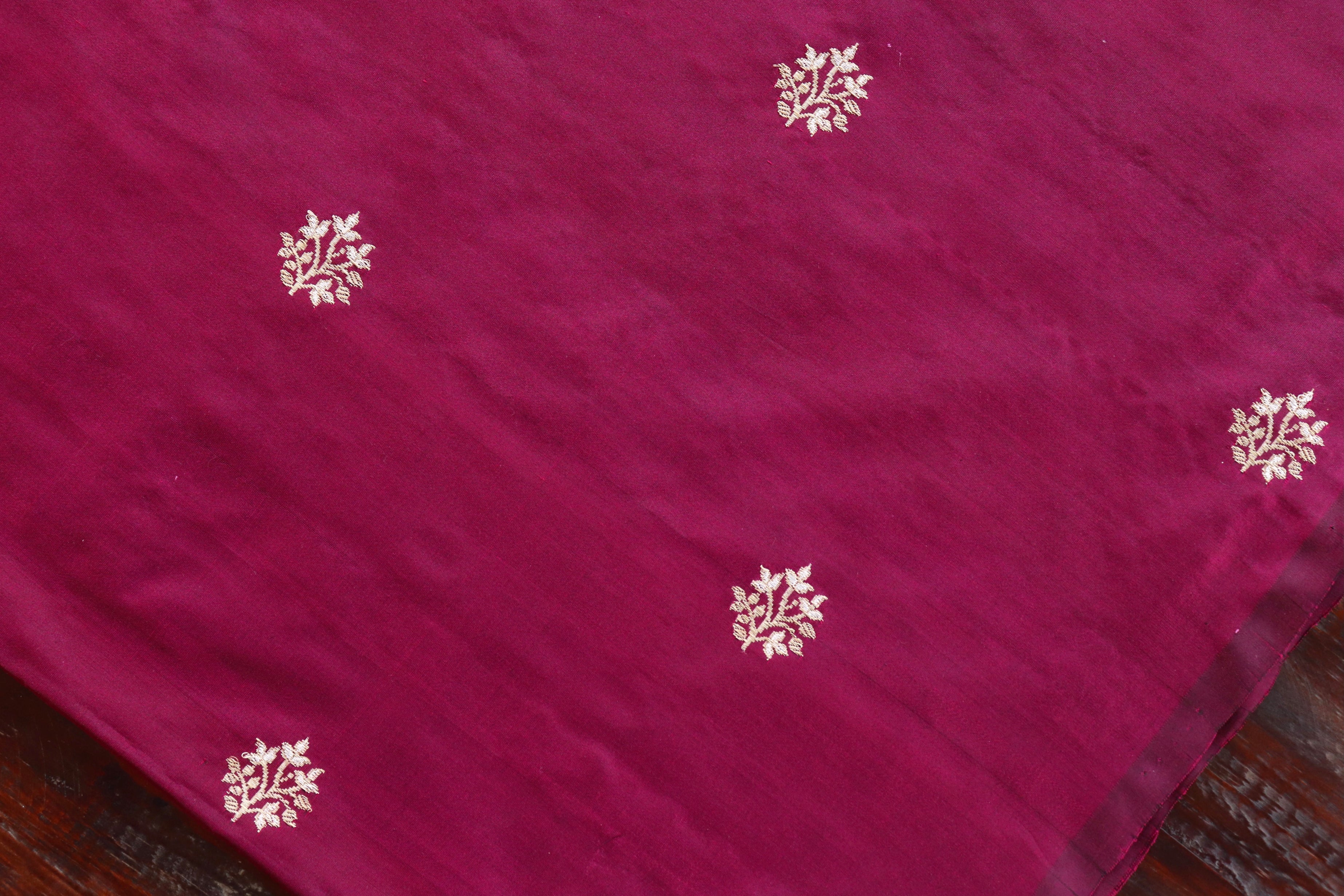 Purple Pure Katan Silk Handloom Banarasi Thaan