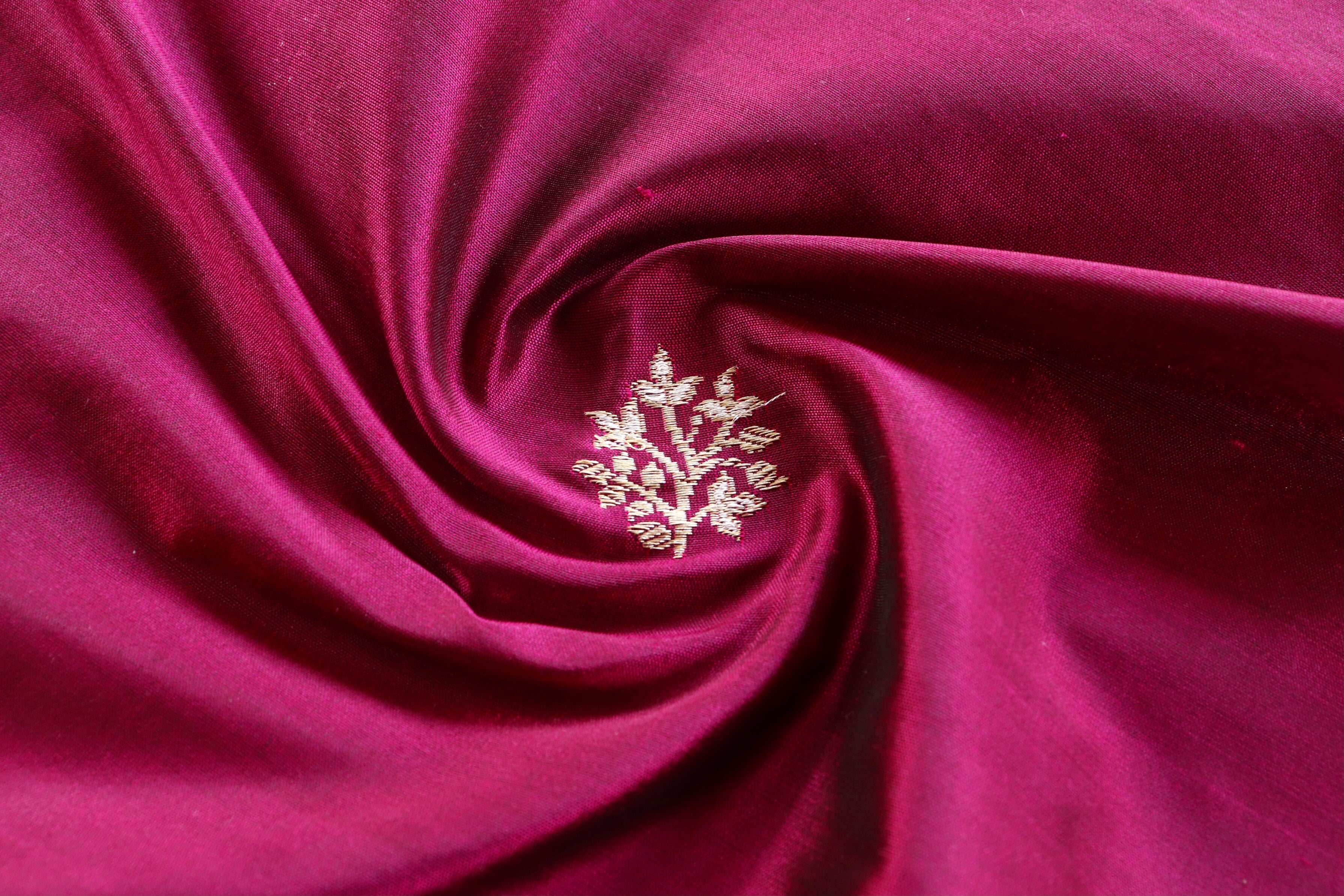 Purple Pure Katan Silk Handloom Banarasi Thaan