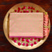 Peach pure Katan silk Banarasi dupatta with densely packed Tanchoi motifs.