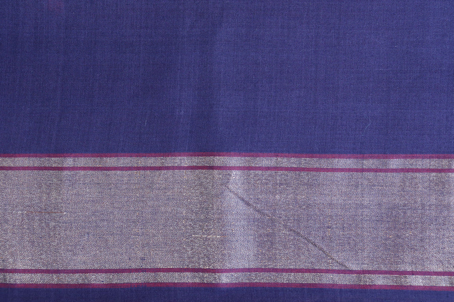 Pure zari motif on Neelambari cotton Banarasi saree
