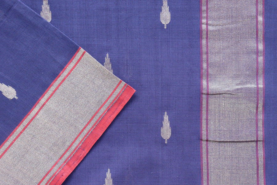 Full drape of Neelambari pure zari handwoven cotton Banarasi saree