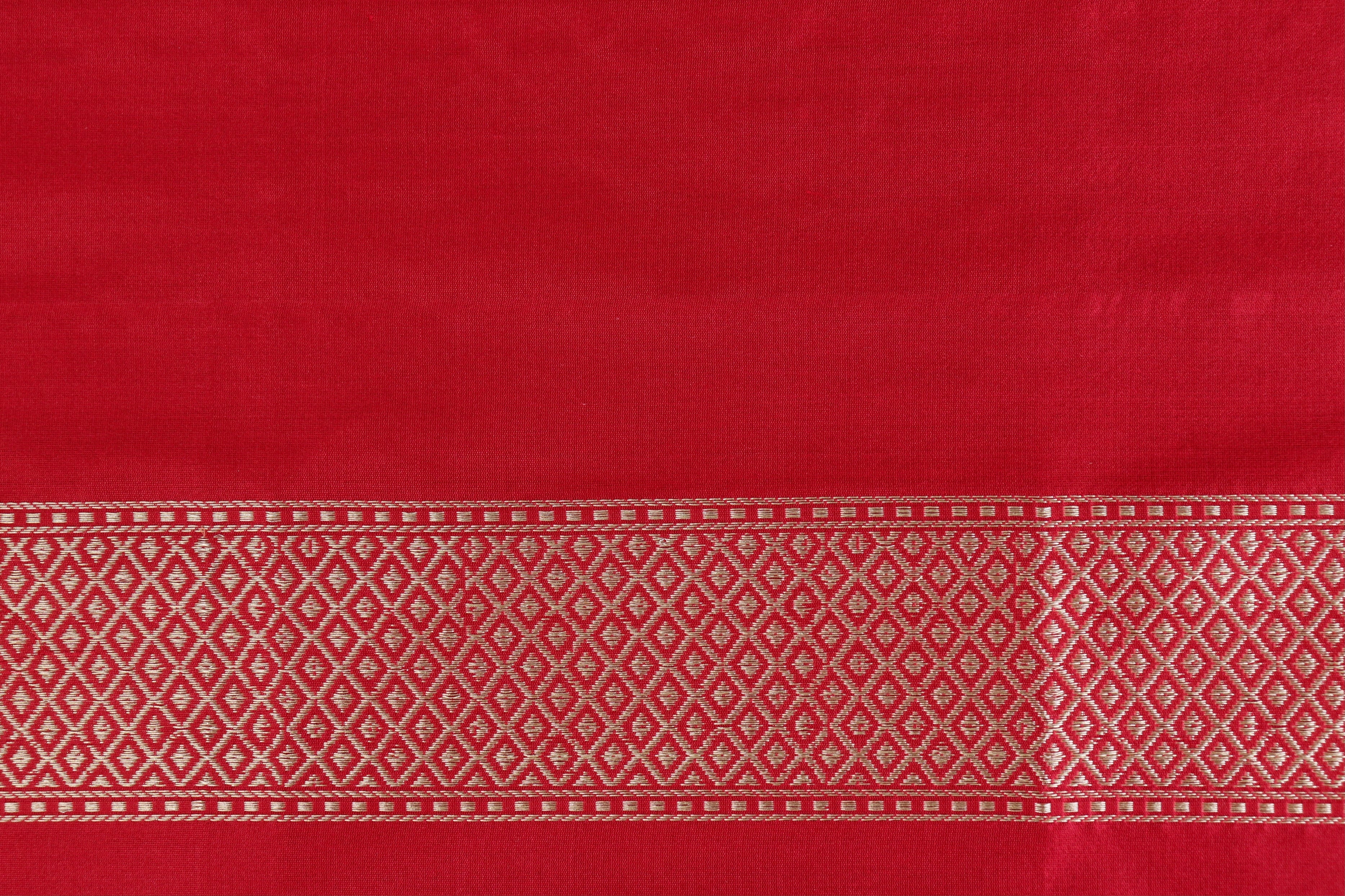 Red Meenadar Pure Silk Handloom Banarasi Saree