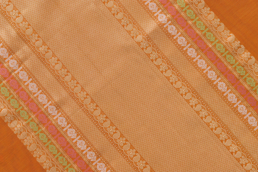 Mustard Meenadar Pure Cotton Banarasi Handloom Saree
