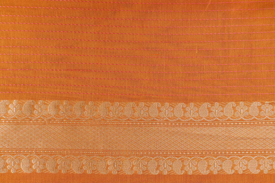 Mustard Meenadar Pure Cotton Banarasi Handloom Saree