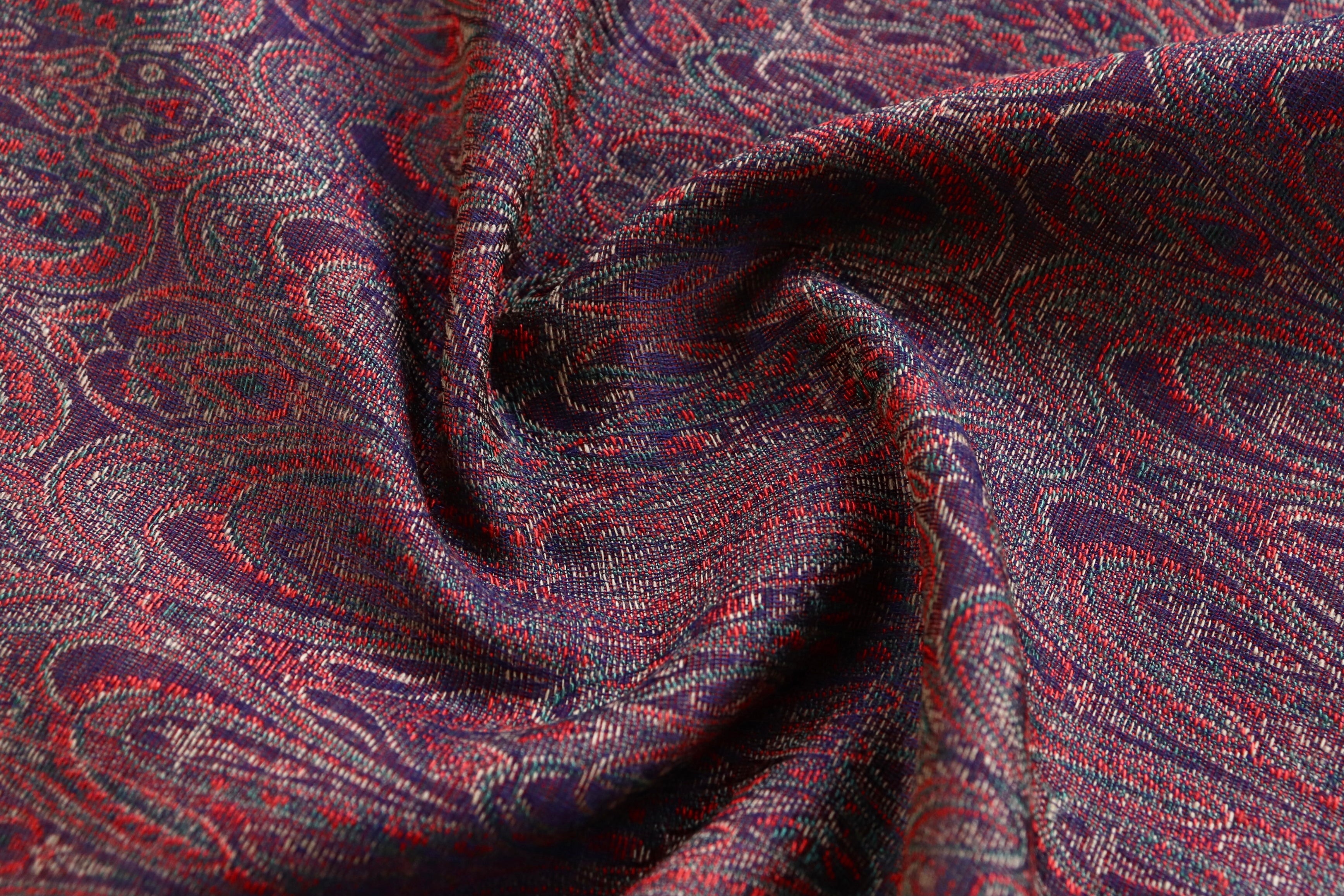 Purple Pure & Wool Silk Handloom Banarasi Shawl