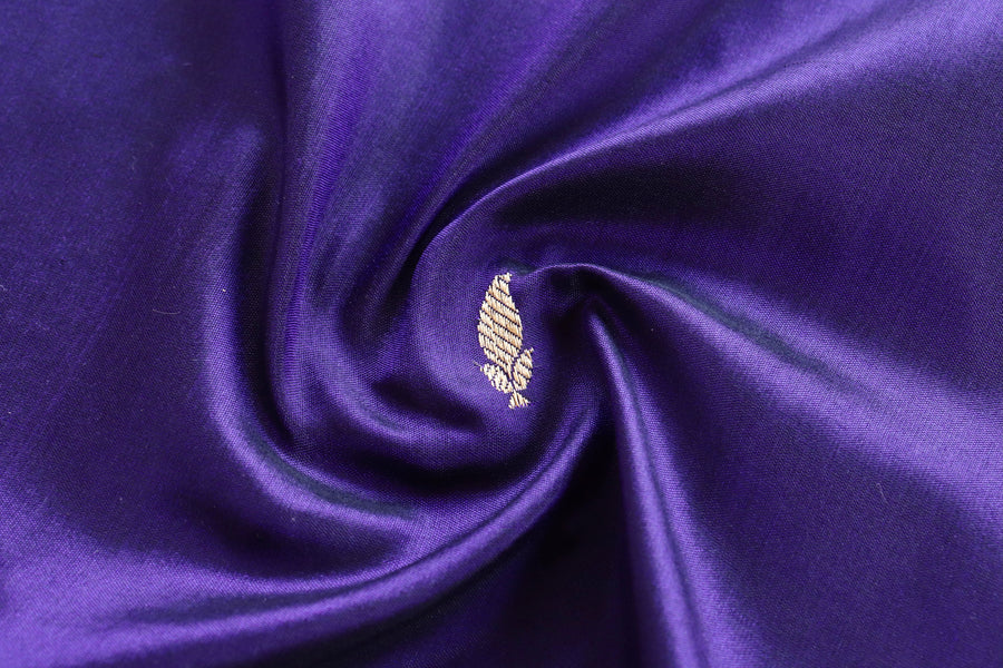 Navy Blue Kairy Kuniya Pure Silk Handloom Banarasi Saree