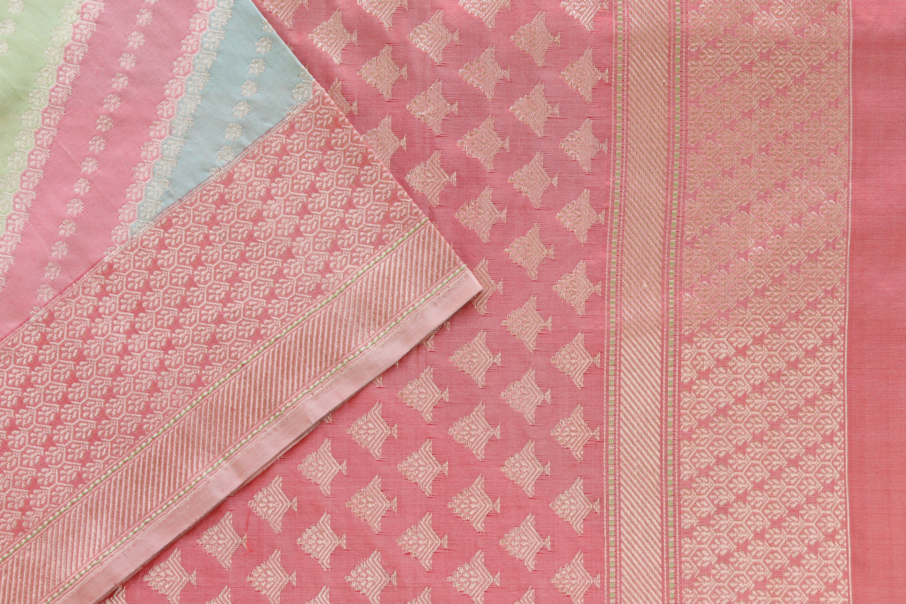 Multicolor Banarasi Rangkaat Pure Silk Handloom Saree