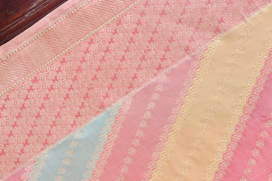 Multicolor Banarasi Rangkaat Pure Silk Handloom Saree
