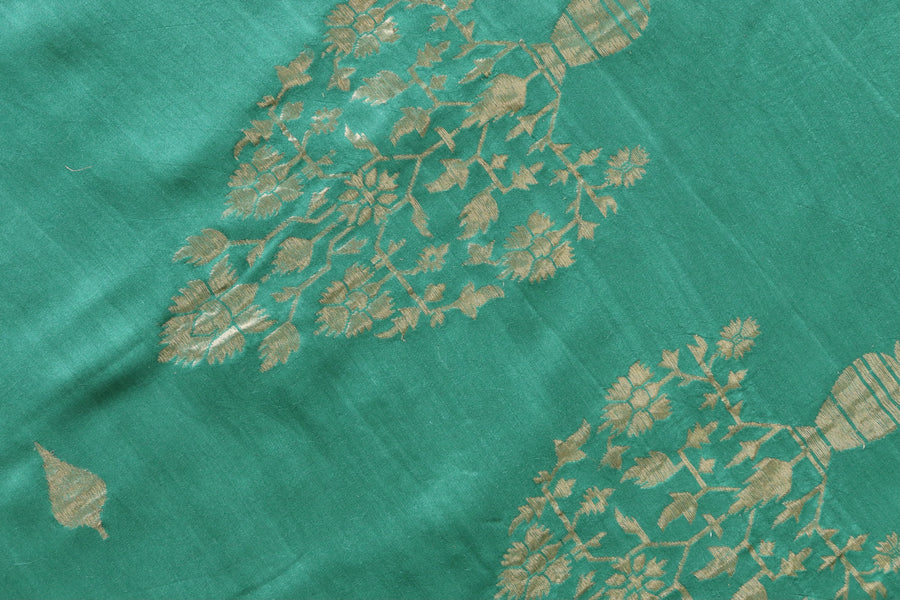 Deep Green Munga Silk Handloom Saree