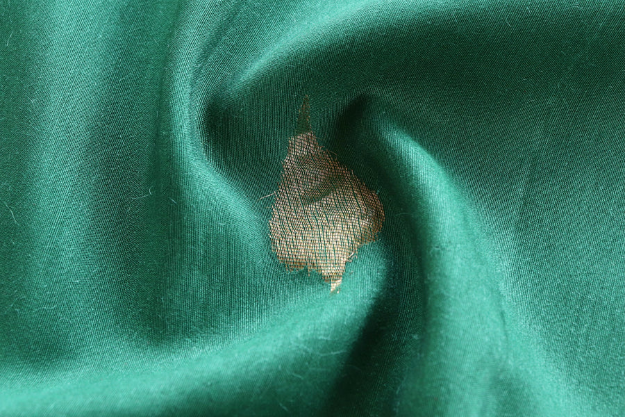 Deep Green Munga Silk Handloom Saree