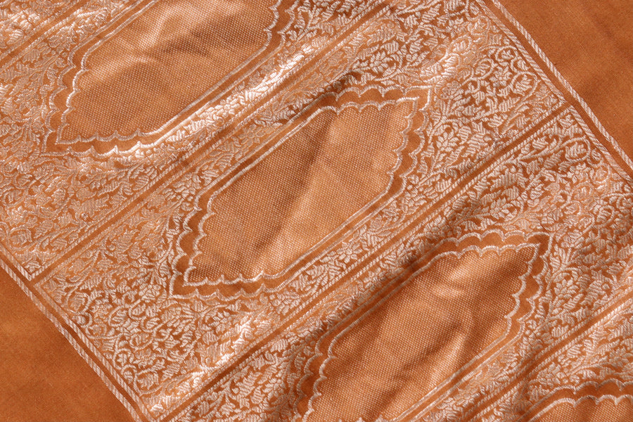 Brown Kadhua Motif Munga Silk Handloom Saree