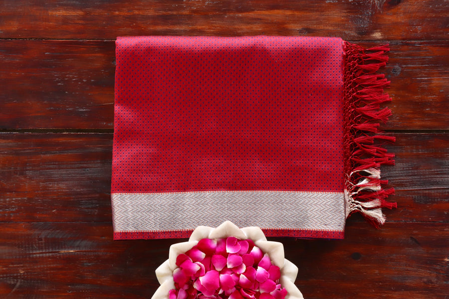 Purple & Maroon Do Rukhi Resham Handwoven Banarasi Tanchoi Silk Saree