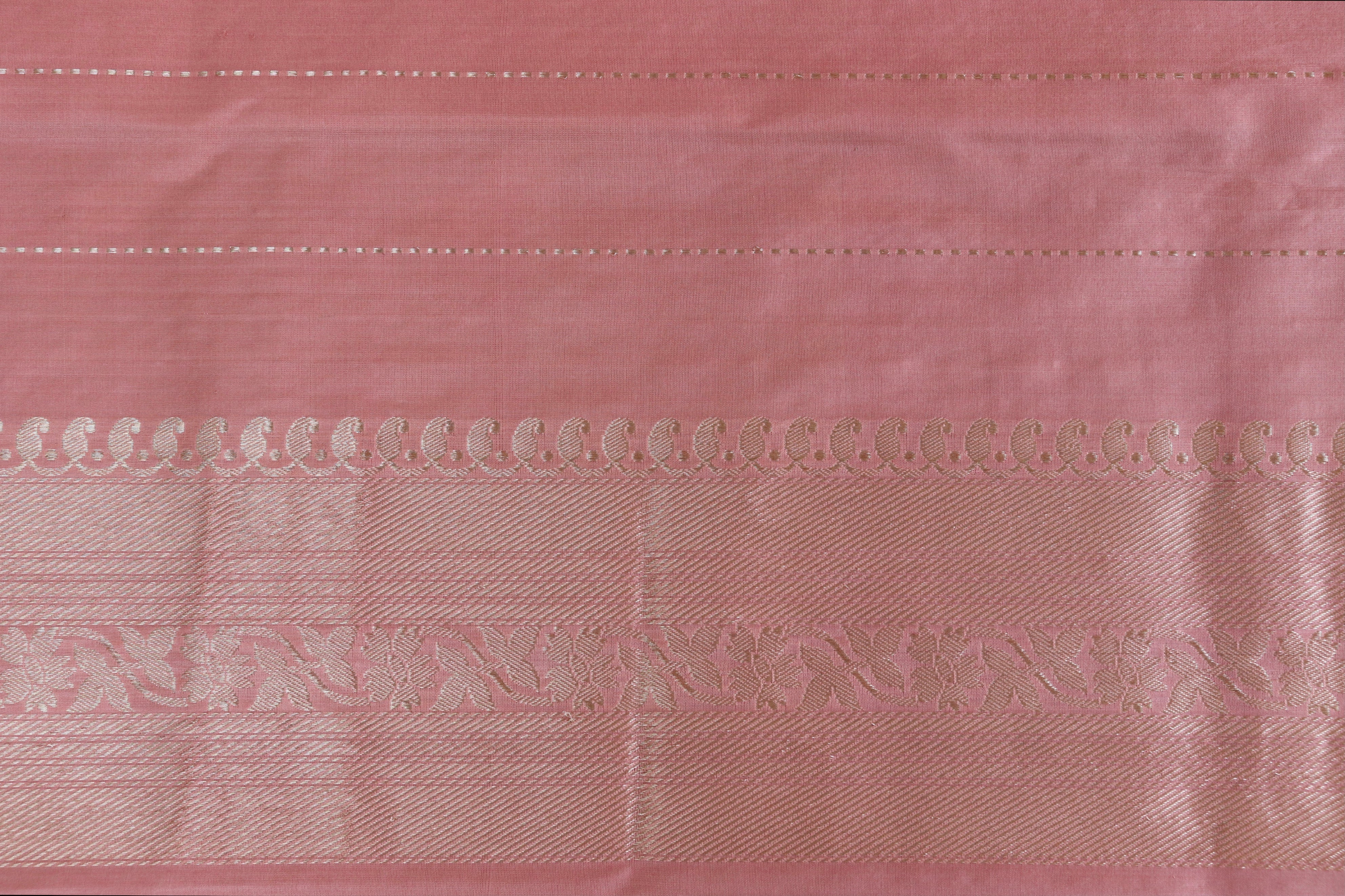 Salmon Pink Aada Jangla Pure Katan Silk Banarasi Saree