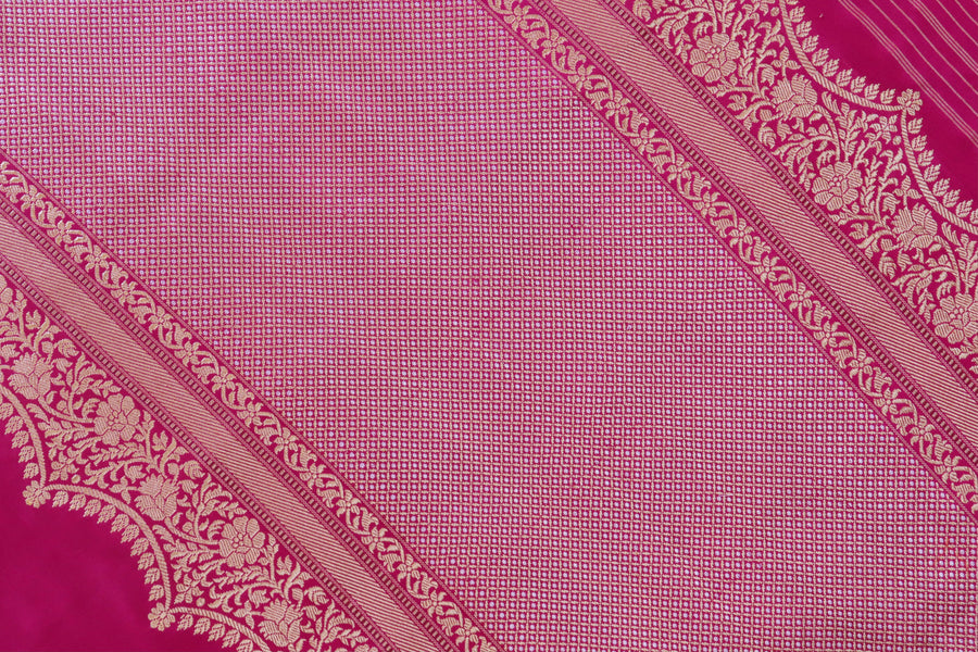 Rani Butterfly Motif Pure Silk Handloom Banarasi Saree