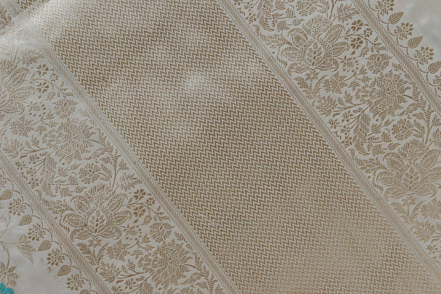Blouse piece for Ivory Kimkhab Banarasi saree