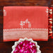 Rust handloom Banarsi saree with kadhua motifs in Munga silk