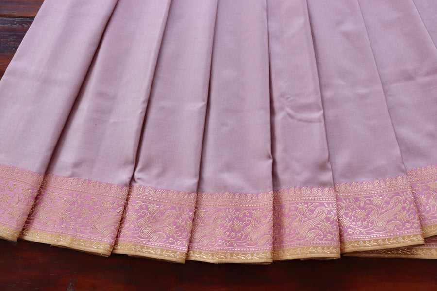 Pink Banarasi Handwoven Satin Silk Saree