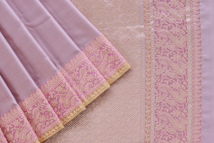Pink Banarasi Handwoven Satin Silk Saree