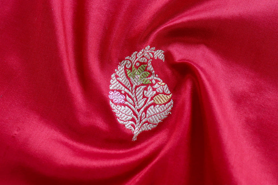 Red Kairy Pure Silk Handloom Banarasi Saree