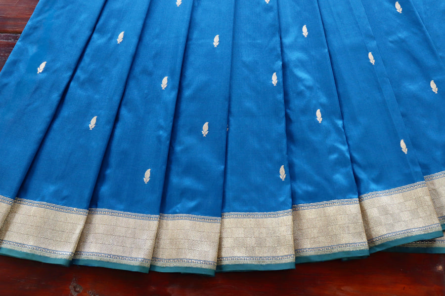Blue Kairy Kuniya Pure Silk Banarasi Saree | Stuti Weaves