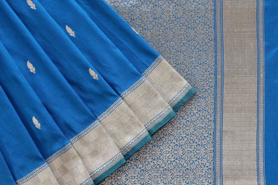 Blue Kairy Kuniya Pure Silk Banarasi Saree | Stuti Weaves