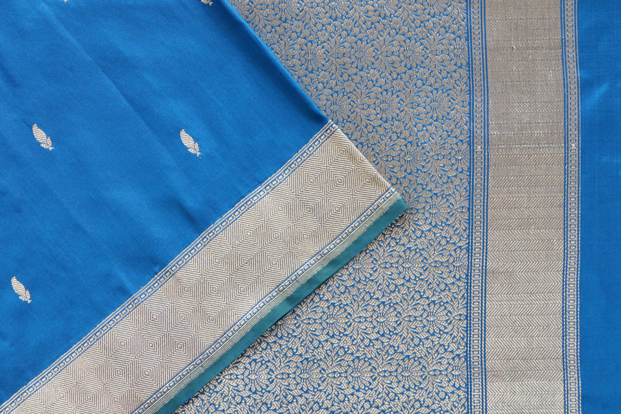 Blue Kairy Kuniya Pure Silk Banarasi Saree | Stuti Weaves