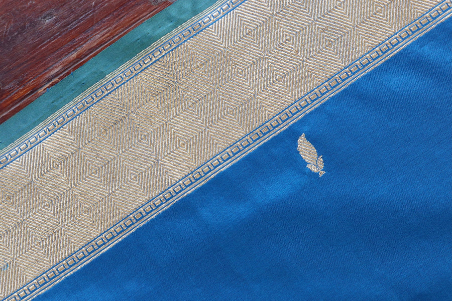 Blue Kairy Kuniya Pure Silk Banarasi Saree | Stuti Weaves