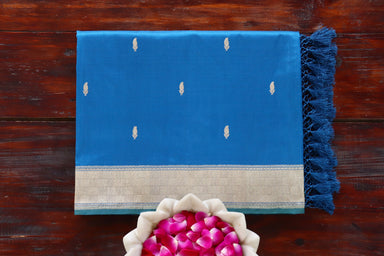 Blue Kairy Kuniya Pure Silk Banarasi Saree | Stuti Weaves