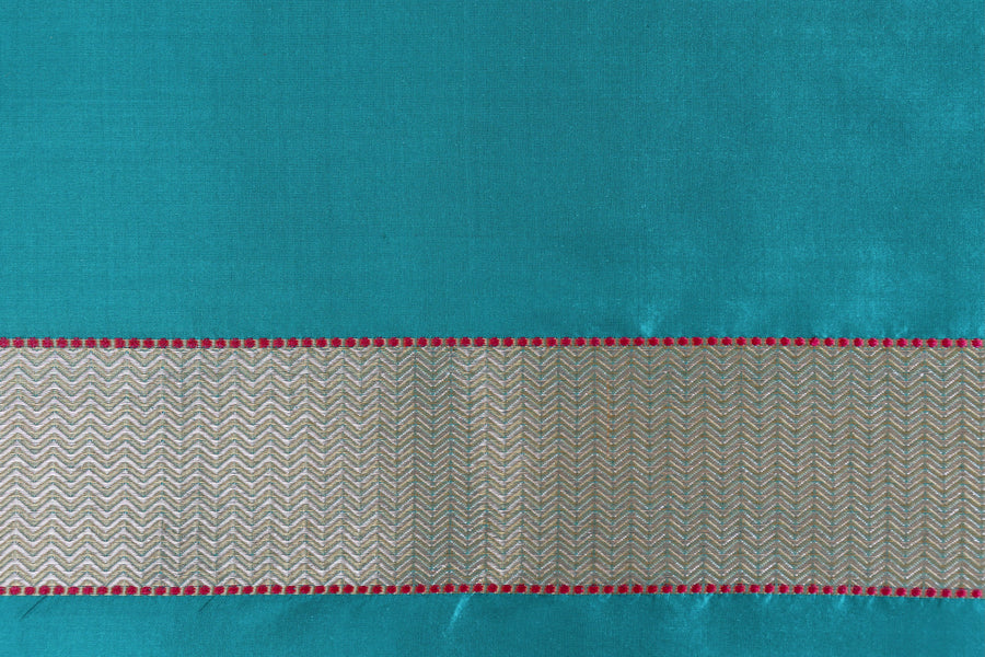 Blue Do Rukhi Resham Handwoven Banarasi Tanchoi Silk Saree