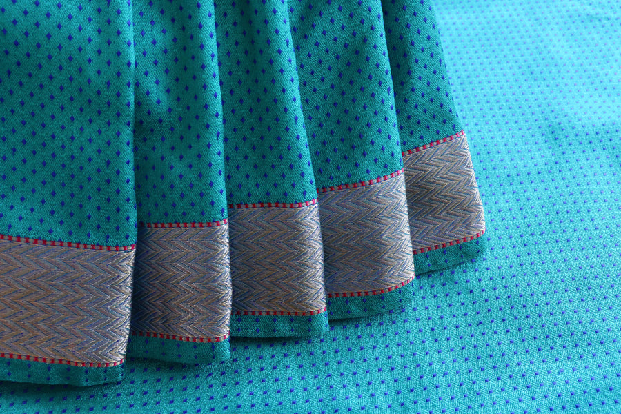 Blue Do Rukhi Resham Handwoven Banarasi Tanchoi Silk Saree