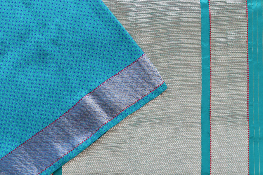 Blue Do Rukhi Resham Handwoven Banarasi Tanchoi Silk Saree