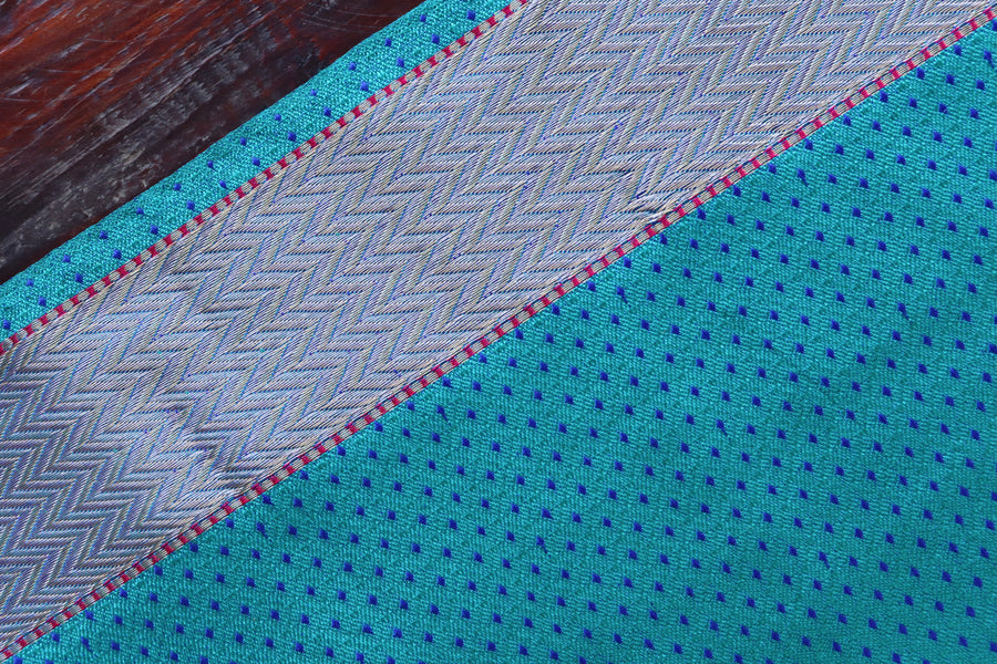 Blue Do Rukhi Resham Handwoven Banarasi Tanchoi Silk Saree