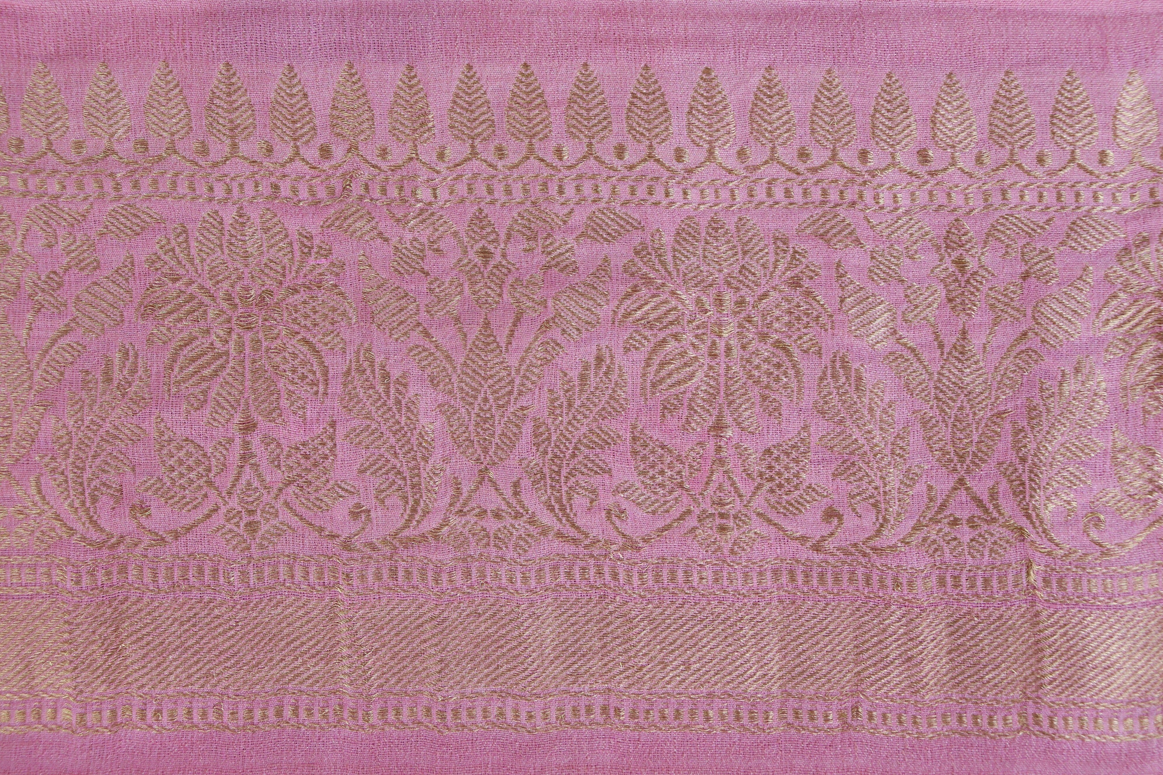 Multi Coloured Tussar Jangla Banarasi Silk Handloom Saree