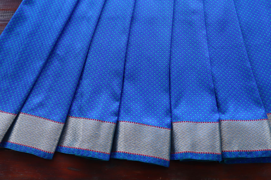 Blue Do Rukhi Resham Handwoven Banarasi Tanchoi Silk Saree