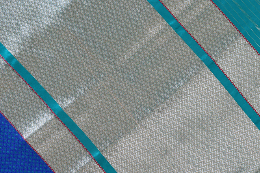 Blue Do Rukhi Resham Handwoven Banarasi Tanchoi Silk Saree
