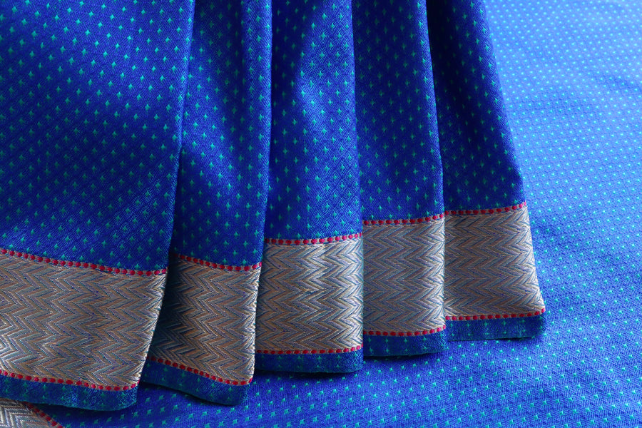 Blue Do Rukhi Resham Handwoven Banarasi Tanchoi Silk Saree