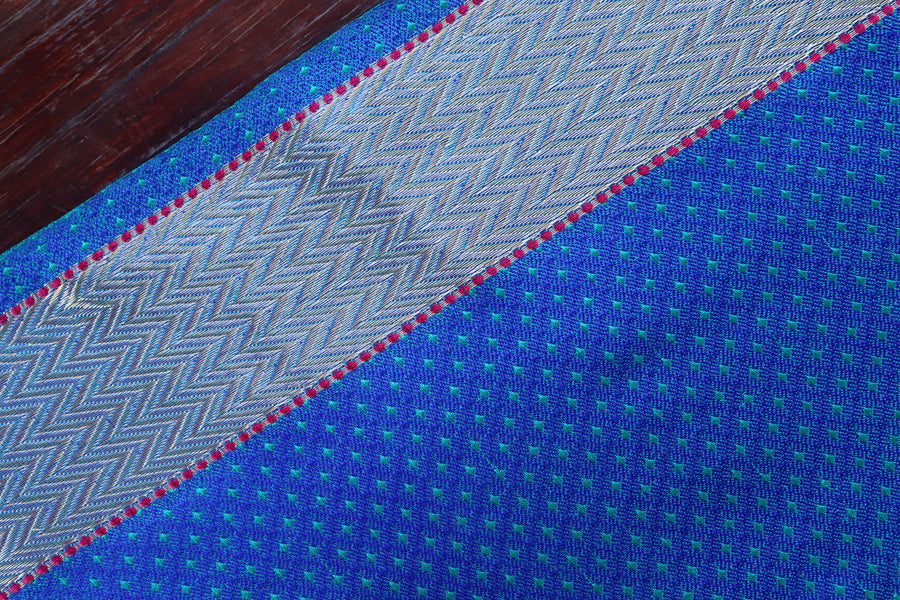 Blue Do Rukhi Resham Handwoven Banarasi Tanchoi Silk Saree
