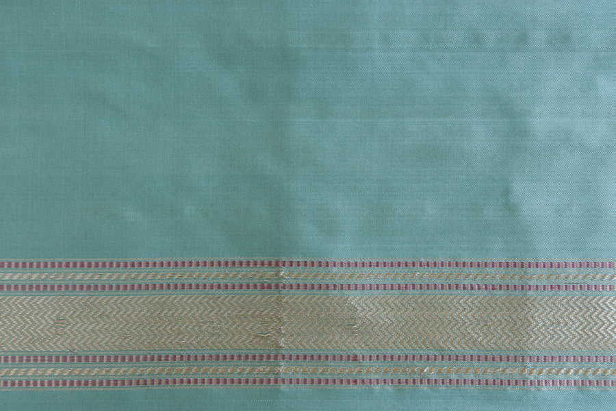 Sky Blue Kadhua Motif Pure Silk Handloom Banarasi Saree